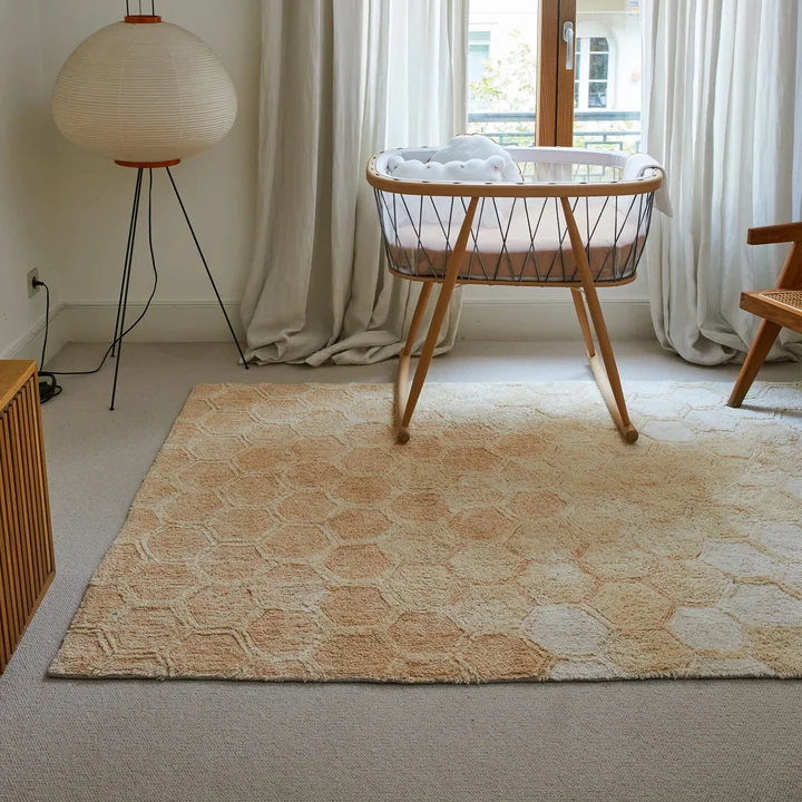 Lorena Canals - Sweet Honey waschbarer Teppich, 140 x 200 cm, ivory / vanilla / golden