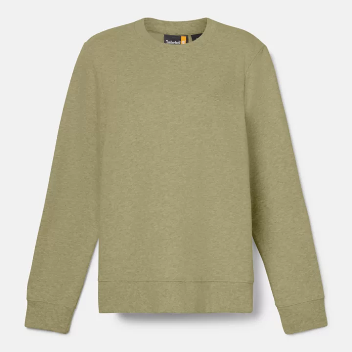 Sweat à col rond et envers brossé pour femme en vert