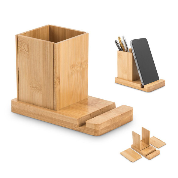 hi!dea 93638 - Set de bureau avec support pour téléphone portable et gobelet
