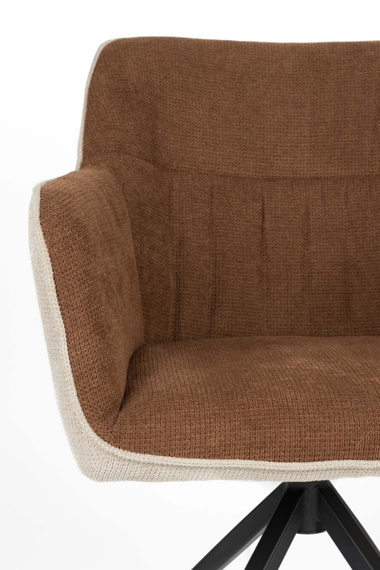Eetkamerstoel Daley beige/bruin - set van 2