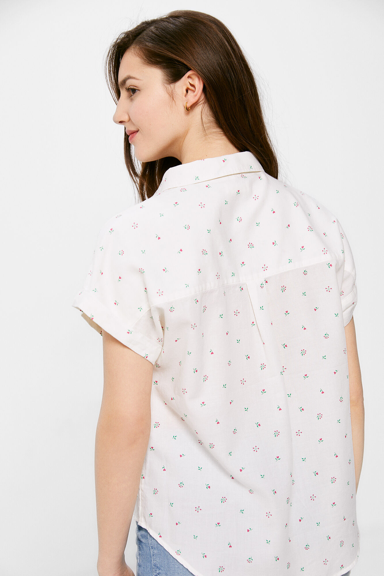 Blusa de algodão estampada - Amarela