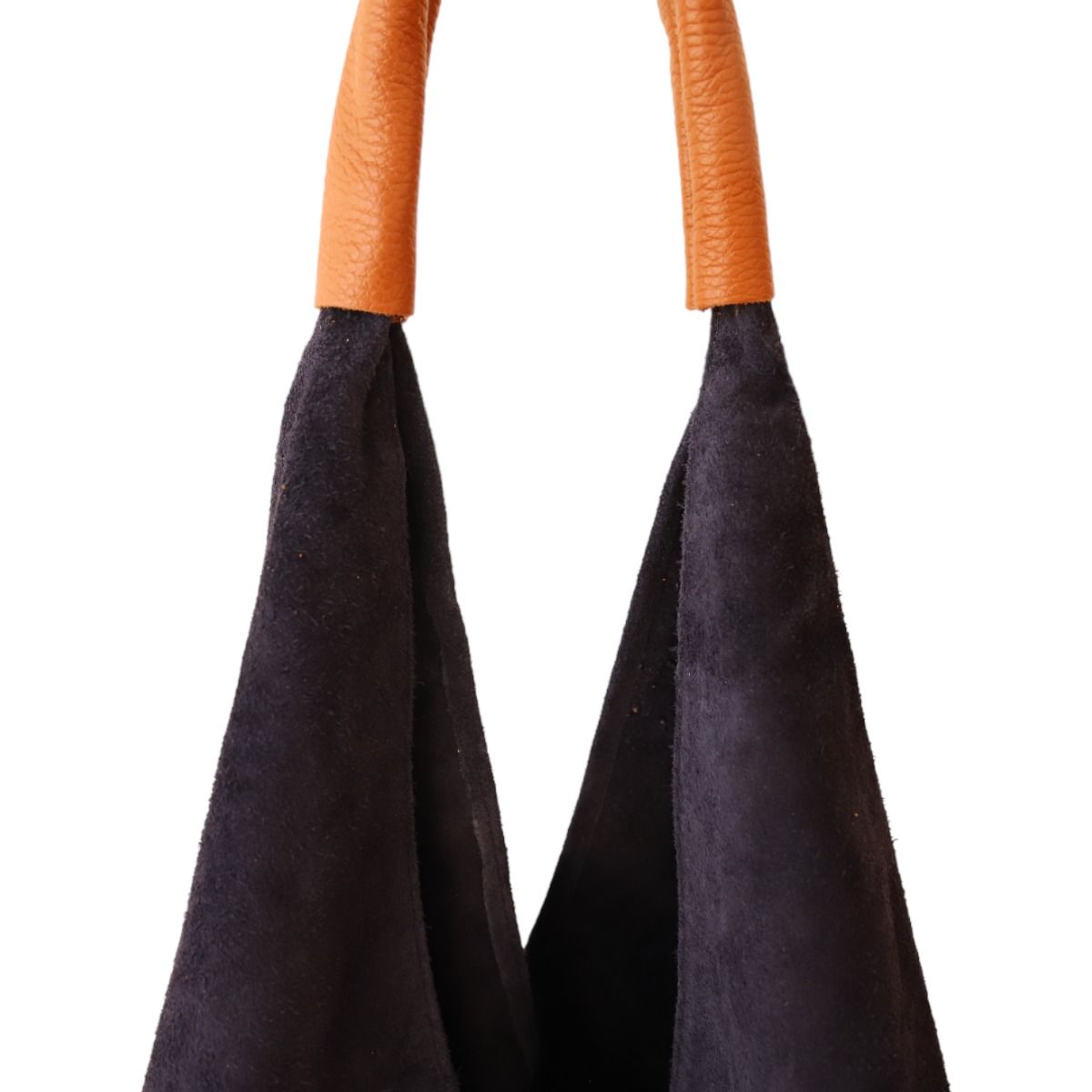 Sac à mains d'épaule cuir souple bleu nuit Maison Suzanne
