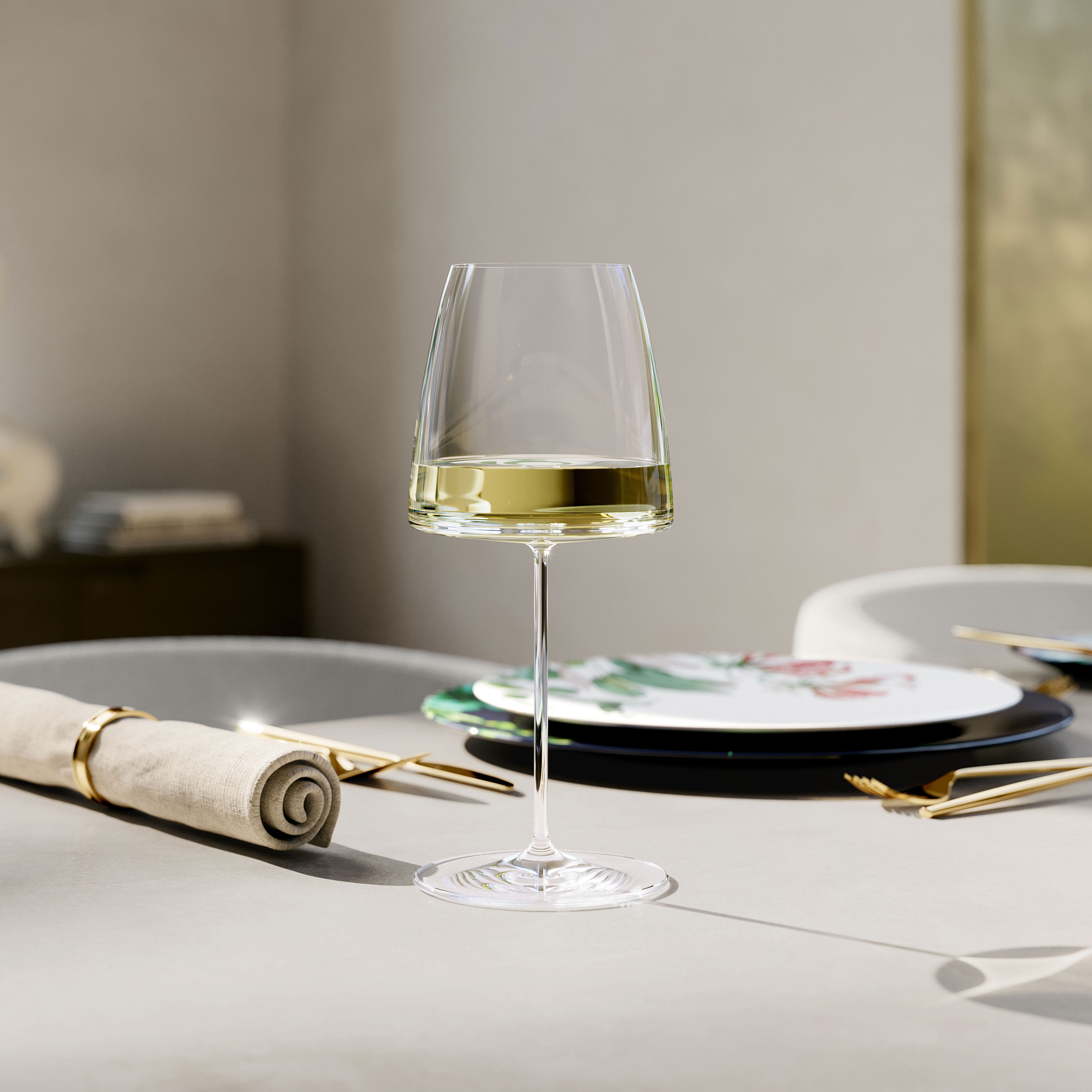 MetroChic White wine glass Clear, 4.1 oz, crystal glass