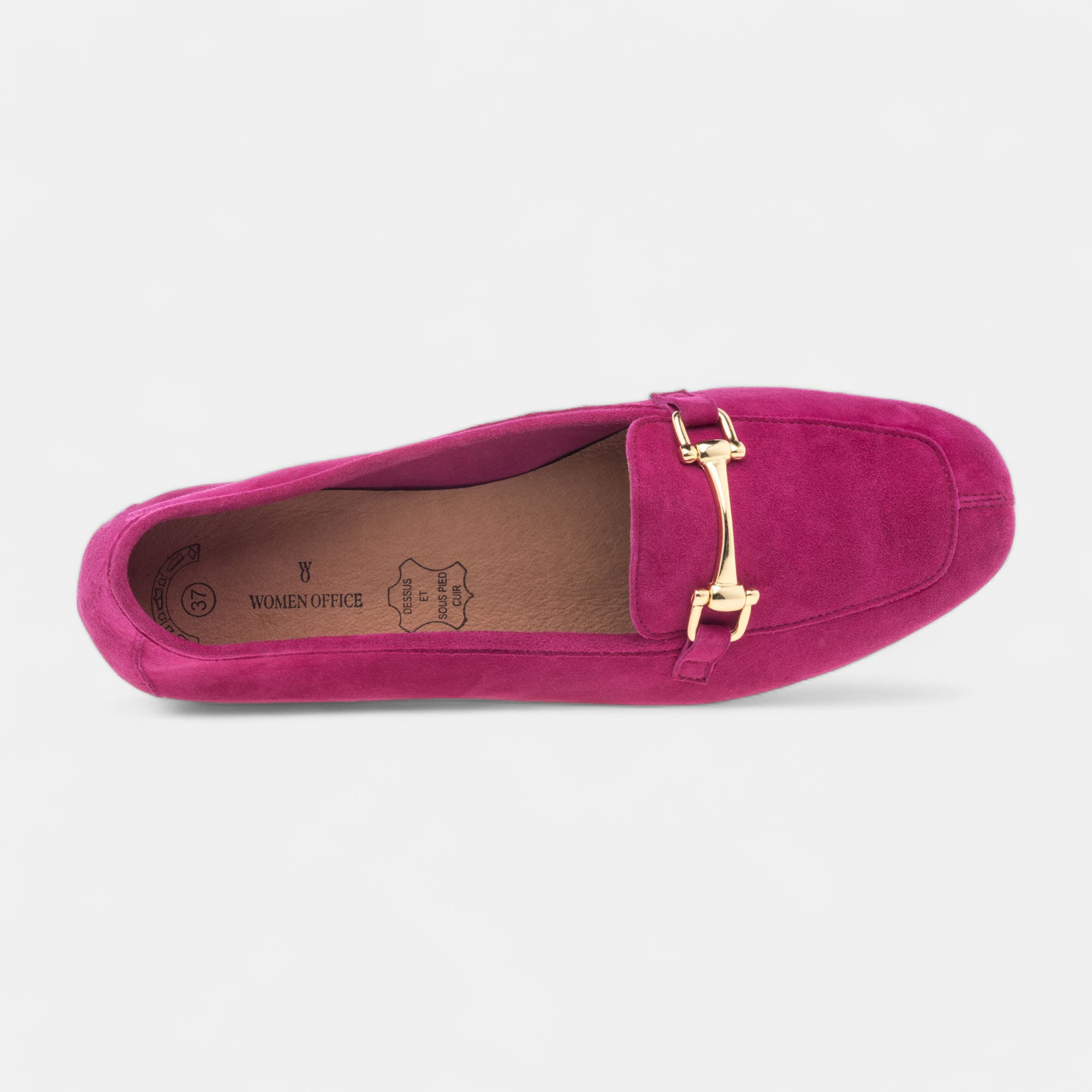 Mocassins Femme en cuir fuchsia