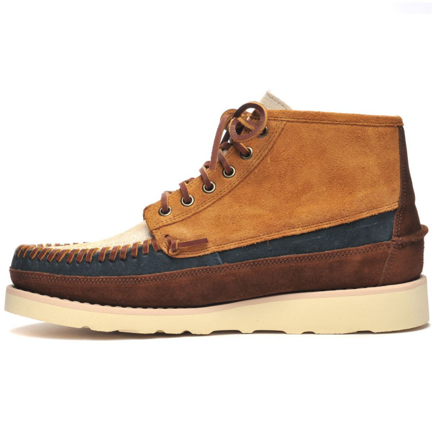 CAYUGA MID TAN PAPYRUS NAVY DARK BROWN-Mocassin en cuir lisse tanné pour homme