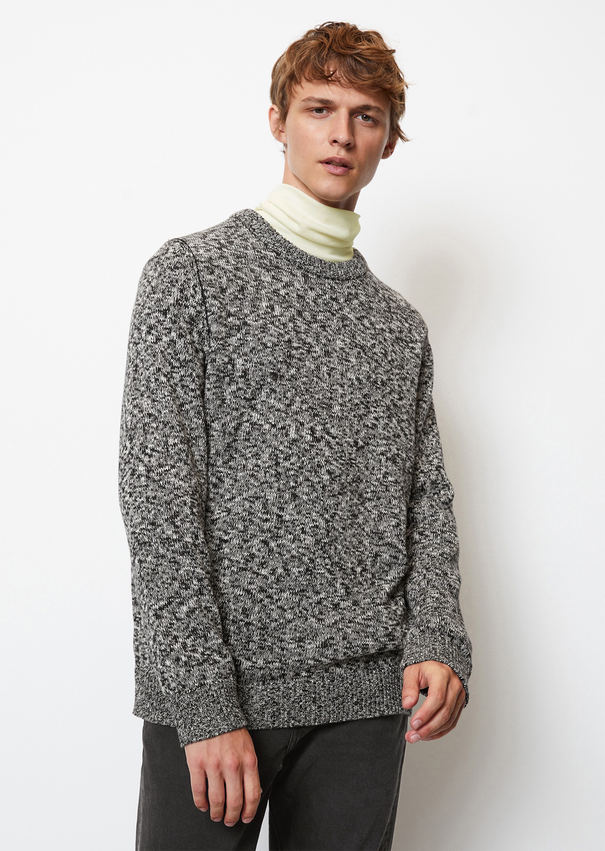 Pullover regular aus zweifarbigem Bio-Baumwoll-Garn