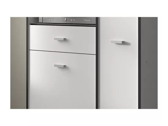 Armoire de cuisine TRUDI – Blanc et gris – Rangement fonctionnel et design – 90 cm