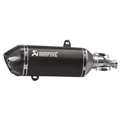 Silencieux Akrapovic Inox noir embout carbone - Noir