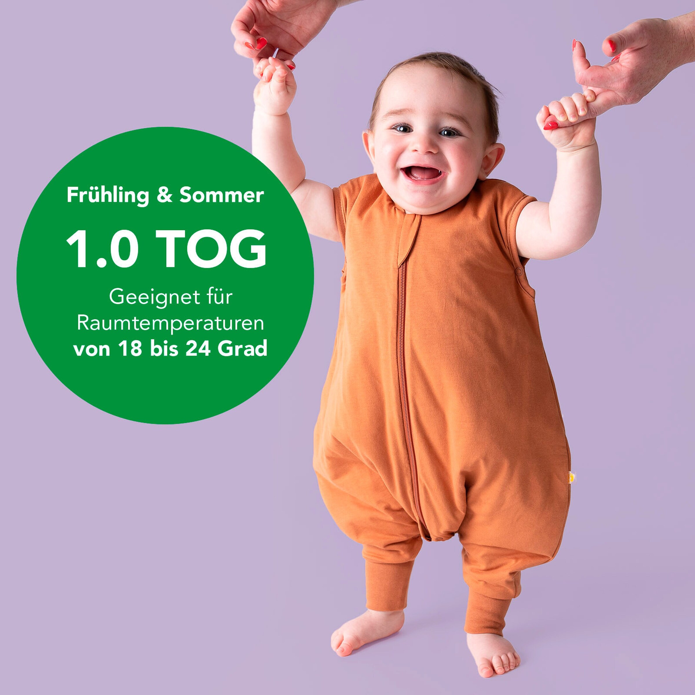 schlummersack Schlafsack mit Füßen 1.0 Tog Karamell