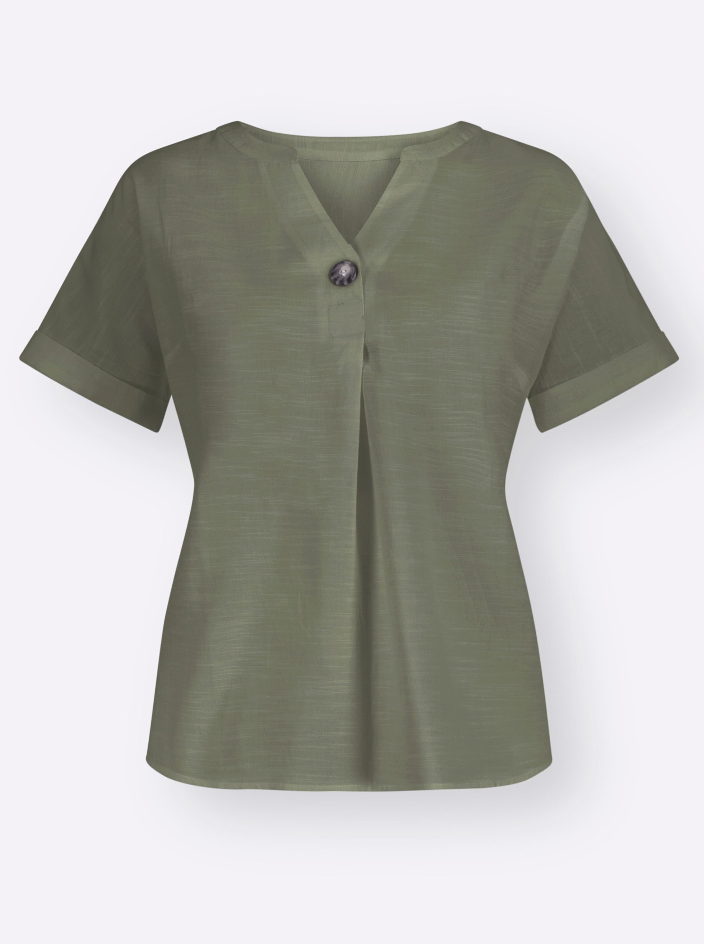 Schlupfbluse in khaki
