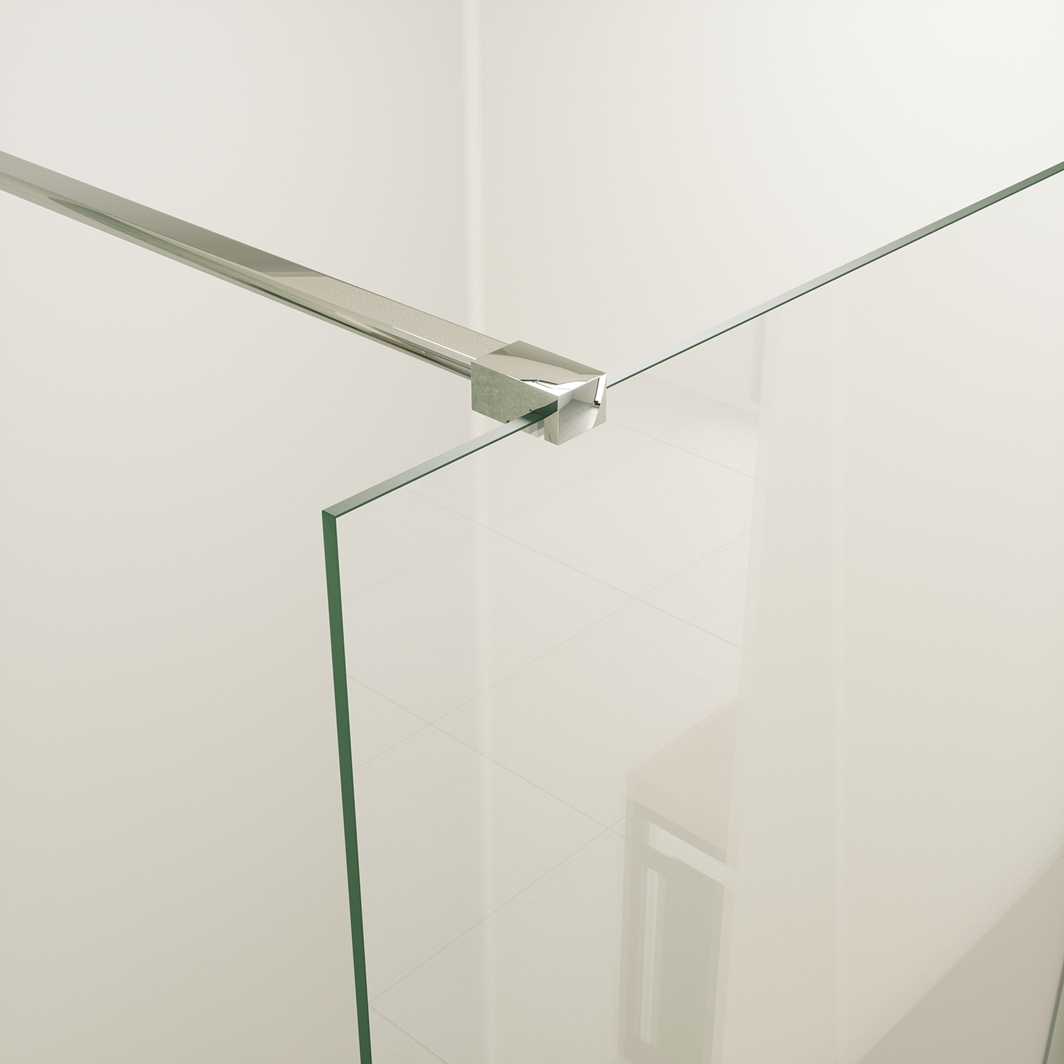 Mueller Slimline inloopdouche 90cm schaamband anti-kalk inclusief chroom profiel & stang