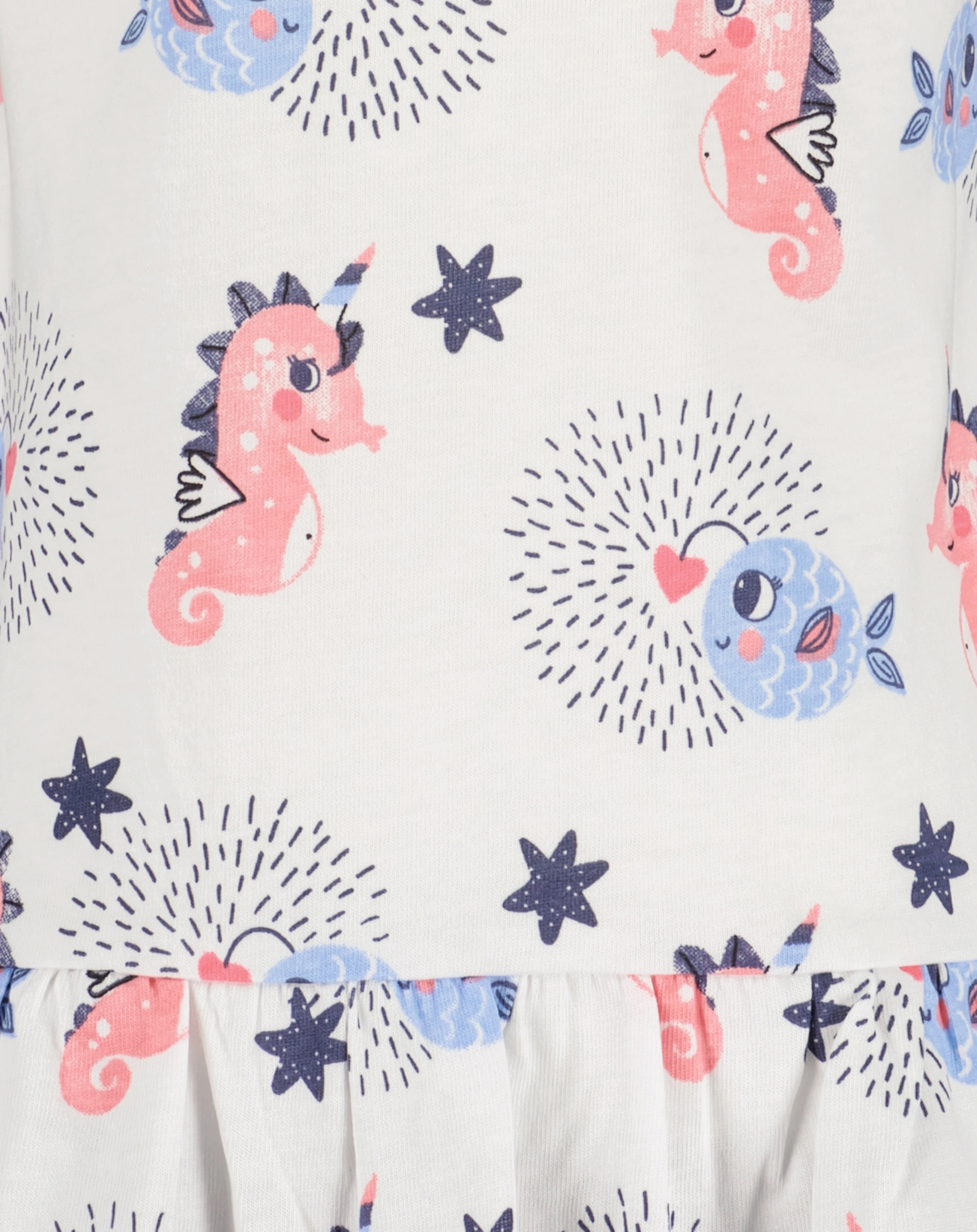 Kurzarm-Kleid UNDERWATER in weiß