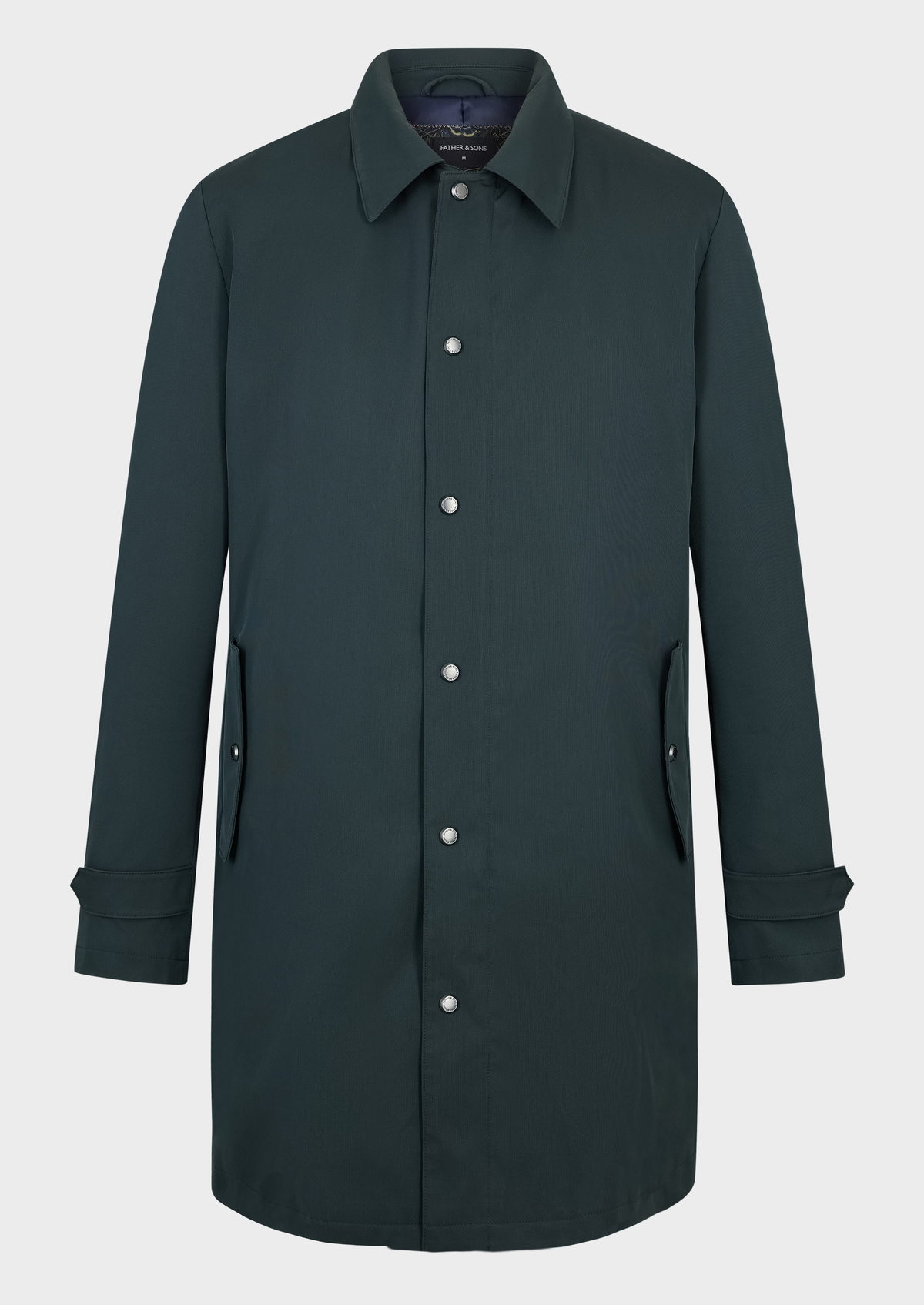 Trench droit uni bleu pétrole