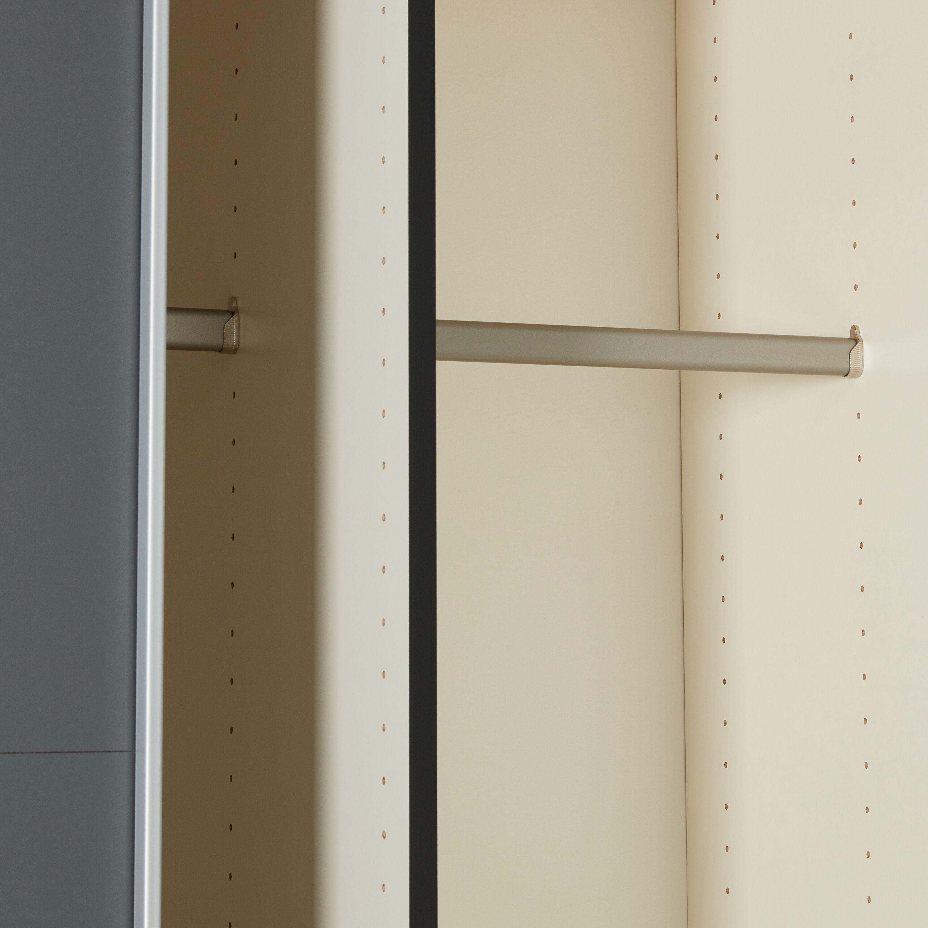 MODUL Schwebetürenschrank - Anthrazit / B: 152.0 cm x T: 65.0 cm x H: 195.0 cm