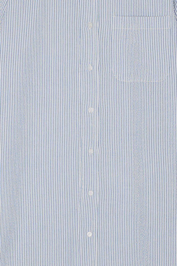 Moshi Moshi Mind reason shirtdress wave stripe White / blue