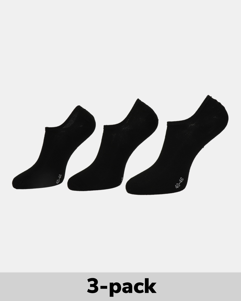 Nelson 3-Pack Sneakersokken Sokken  - zwart