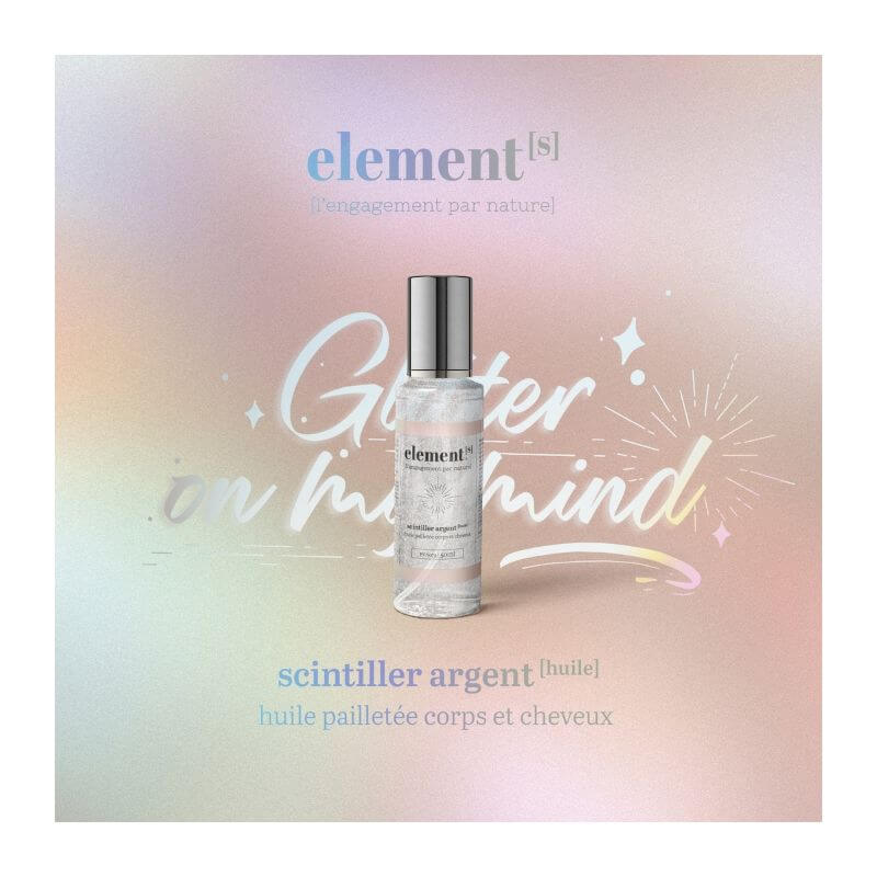 Huile pailletée Argent corps et cheveux Elements 50 ML