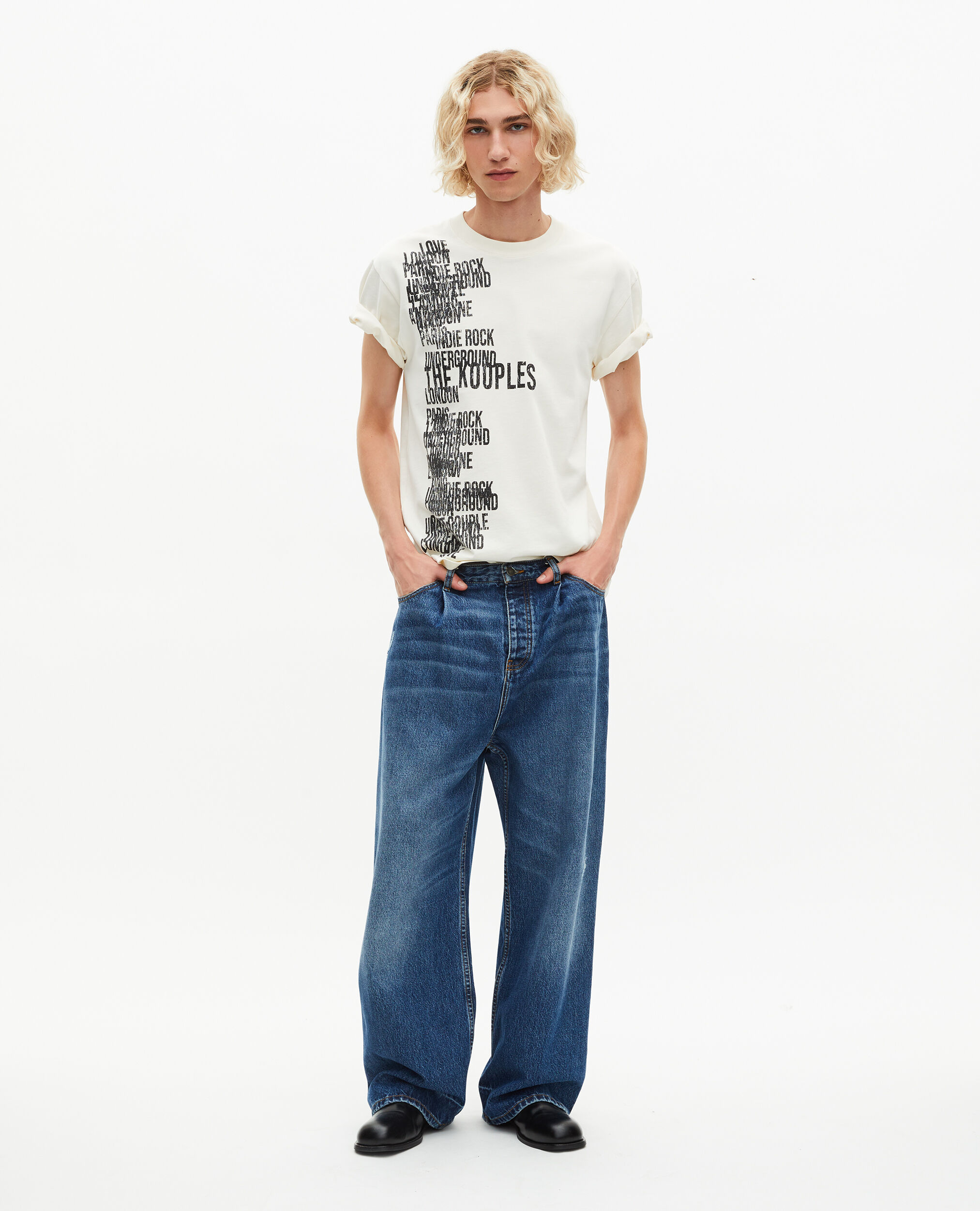 T-shirt avec sérigraphie The Kooples écru