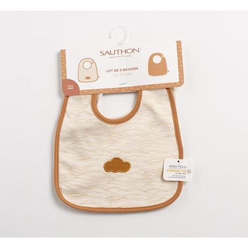 Lot de 2 bavoirs Orsino - Beige - SAUTHON Baby déco