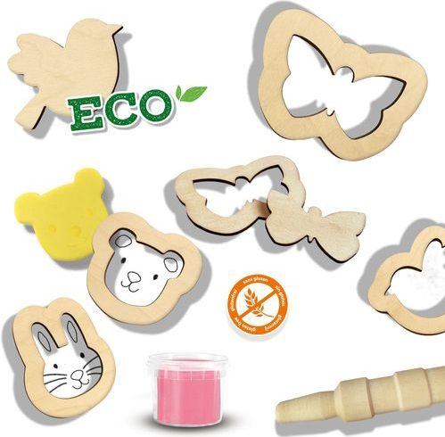 SES - Eco - Klei Set - 3 Kleuren - Houten Tools