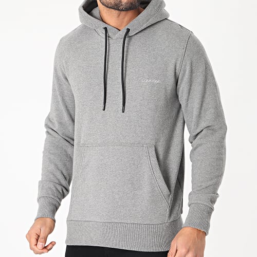 Sweat Capuche Small Chest Logo 7165 Gris Chiné