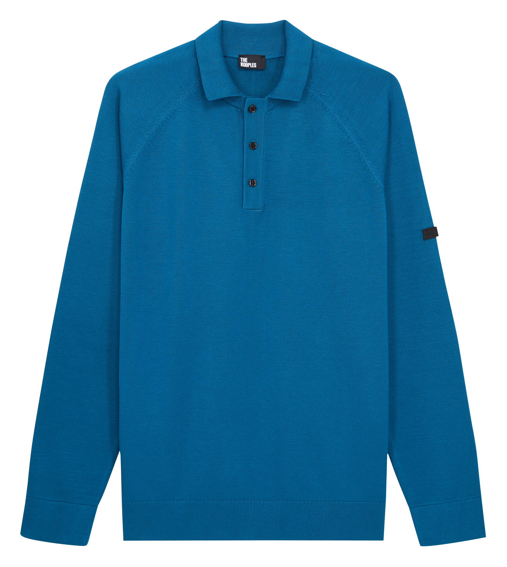 Polo regular-fit à manches longues| Bleu