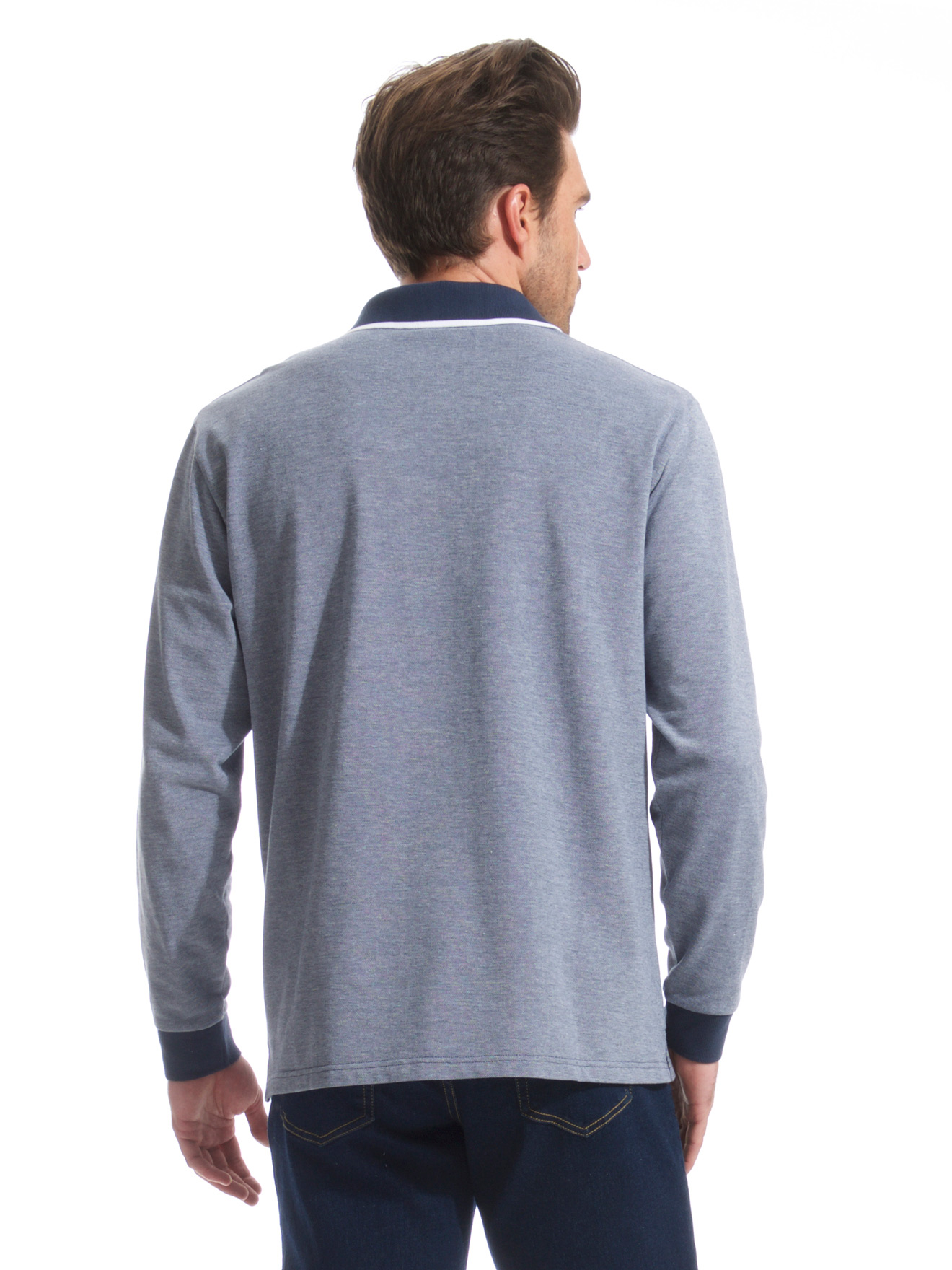 Polo manches longues pur coton