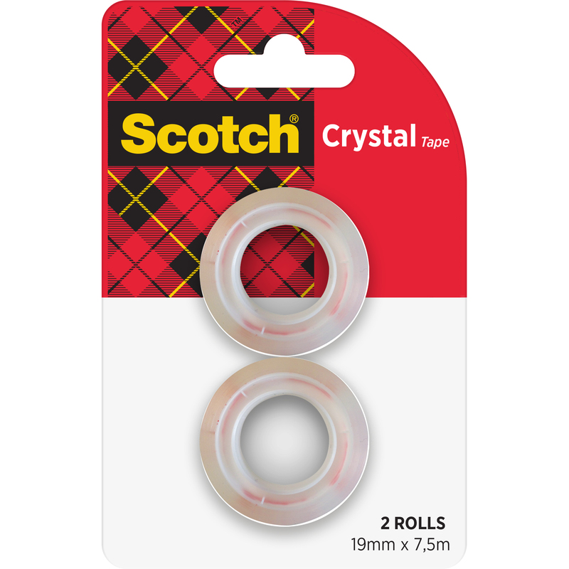 Scotch Klebeband Crystal 600, 2 Stück, 19 mm x 7.5 m