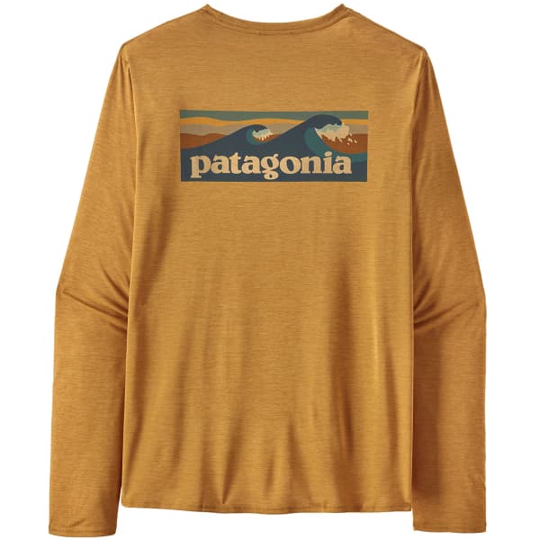 T-shirt randonnée PATAGONIA M'S L/S CAP COOL DAILY GRAPHIC SHIRT WATERS BOARDSHORT LOGO: PUFFERFISH GOLD X-DYE