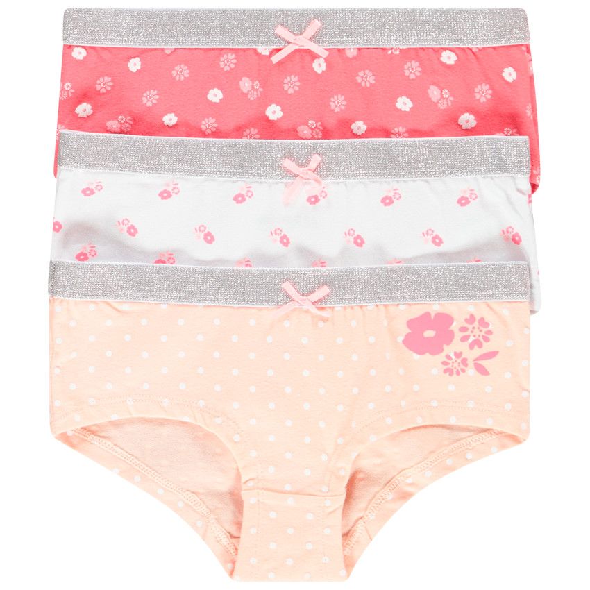 Lot de 3 shorties imprimés pour fille - Ecru