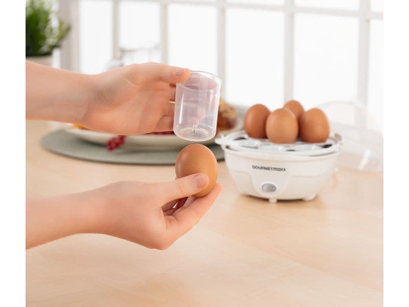 GOURMETmaxx Eierkocher 7 Eier, Weiss Eierkocher mit 350 W Leistung