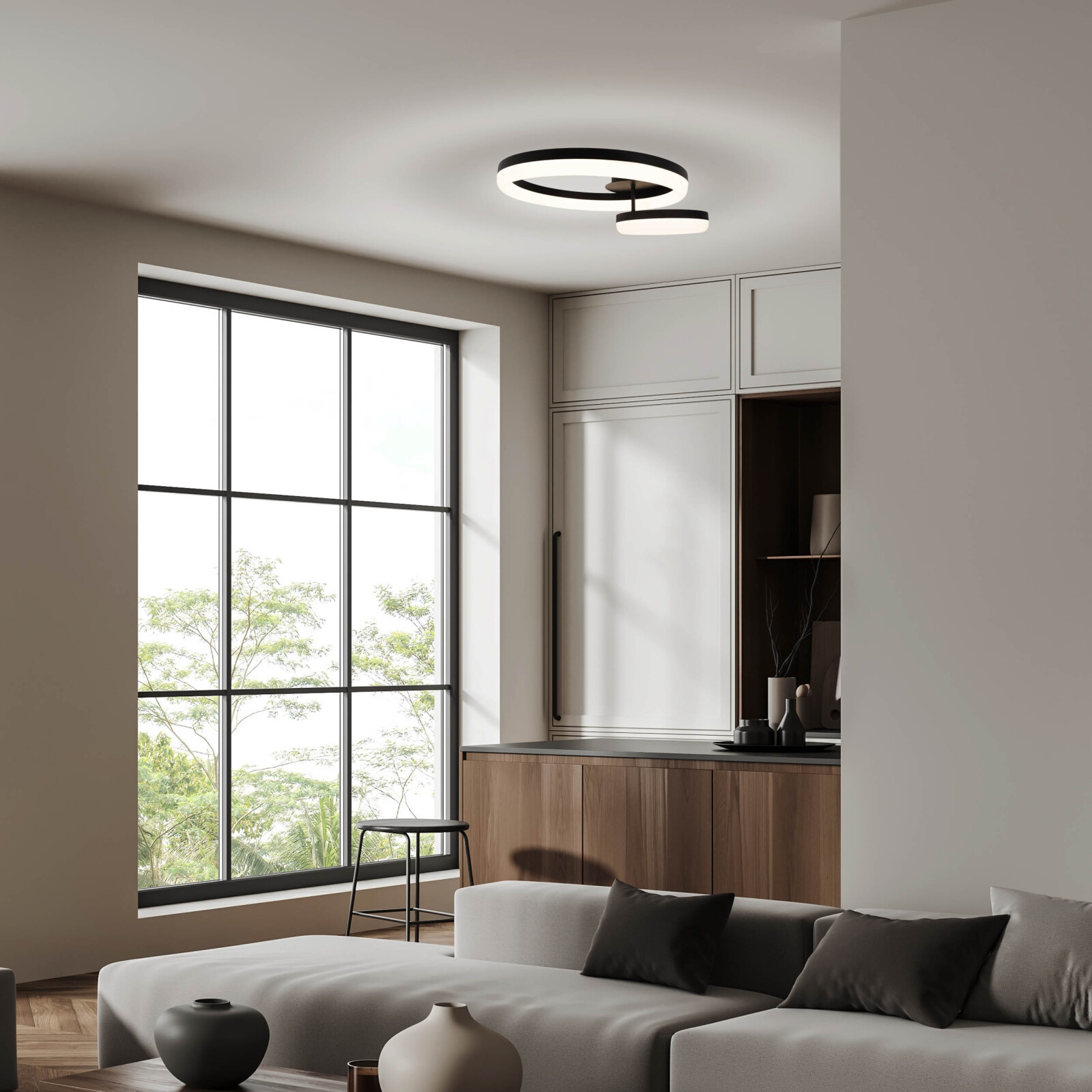 LED-Deckenleuchte CIRCULO - schwarz - dimmbar