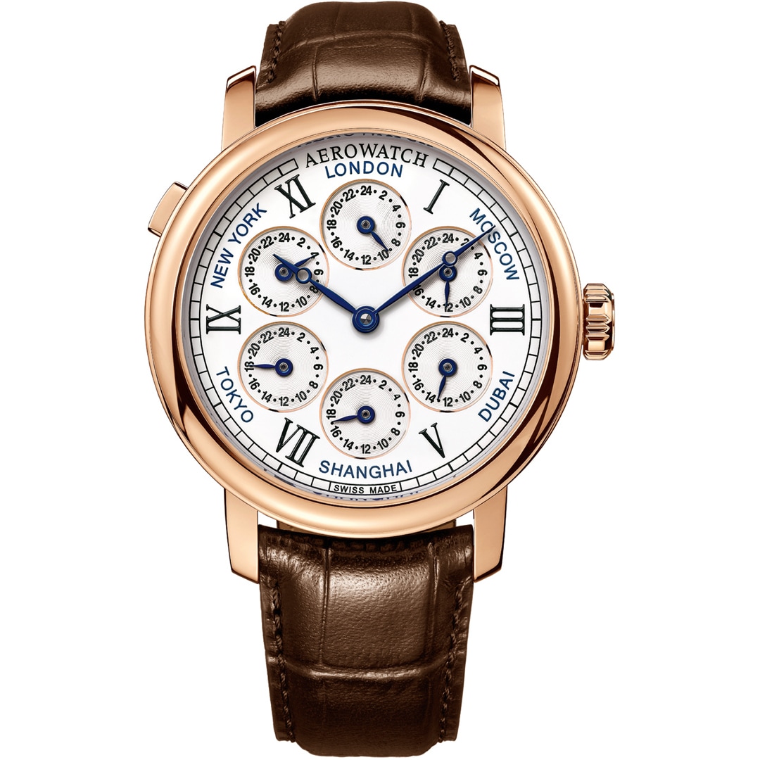 Aerowatch Renaissance 7 Time Zones Rosé