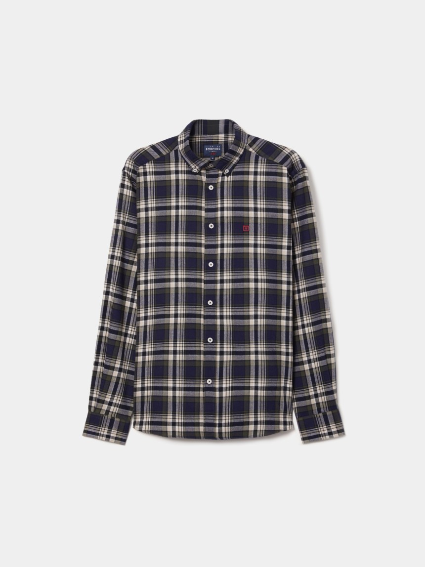 Camisa de manga comprida com padrão xadrez