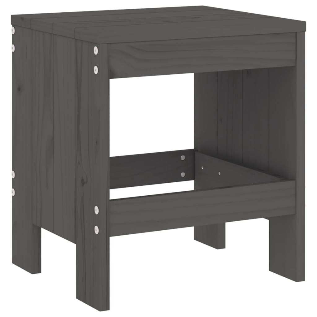 Tabourets de jardin 2 pcs gris 40x36x45 cm bois massif de pin