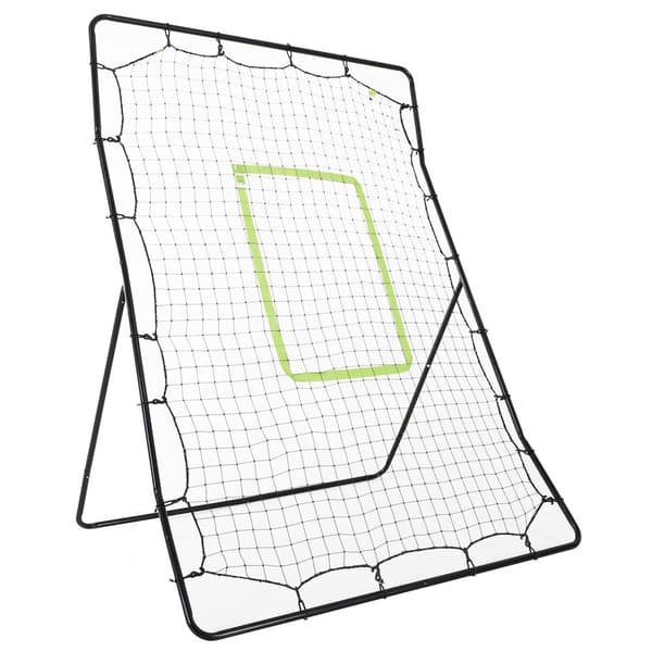 Baseball Rebounder PitchBack, bærbart Rebound veggnett med treffsone for baseball, fotball, metall, svart, 123 x 174 cm