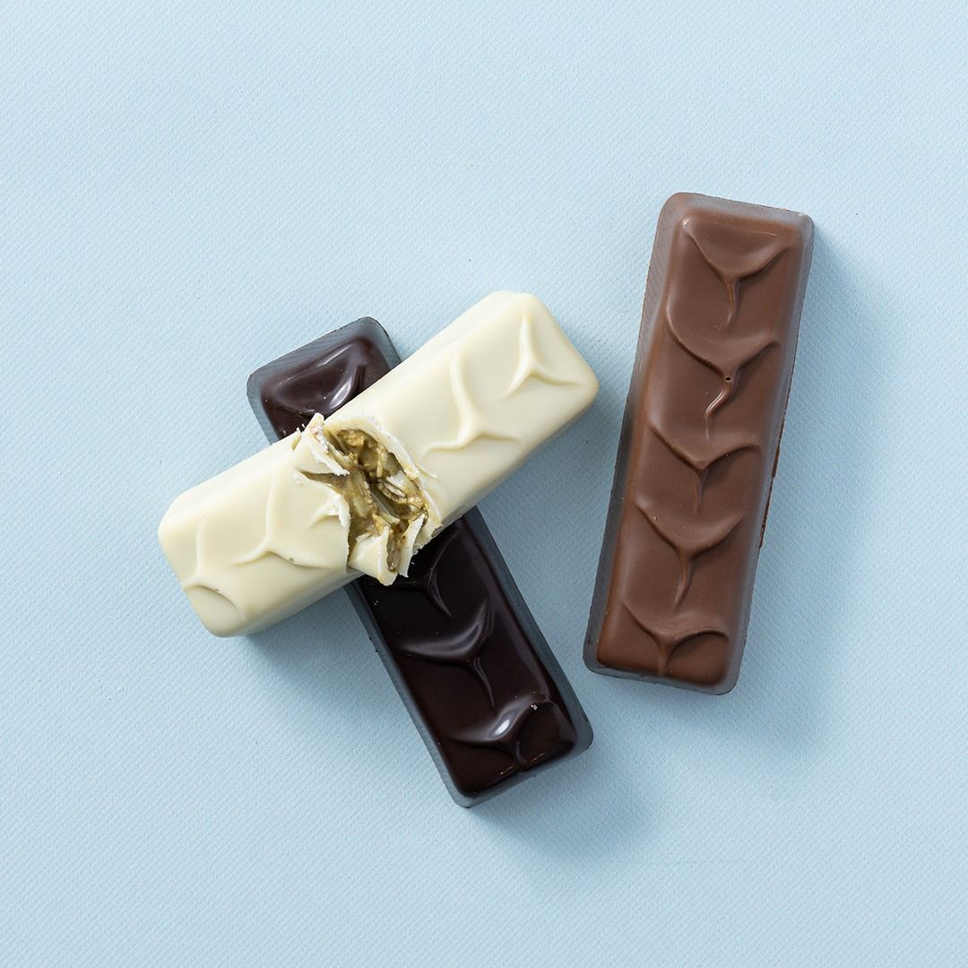 Choc bars pistache/kadayif - melk/puur/wit 3 stuks