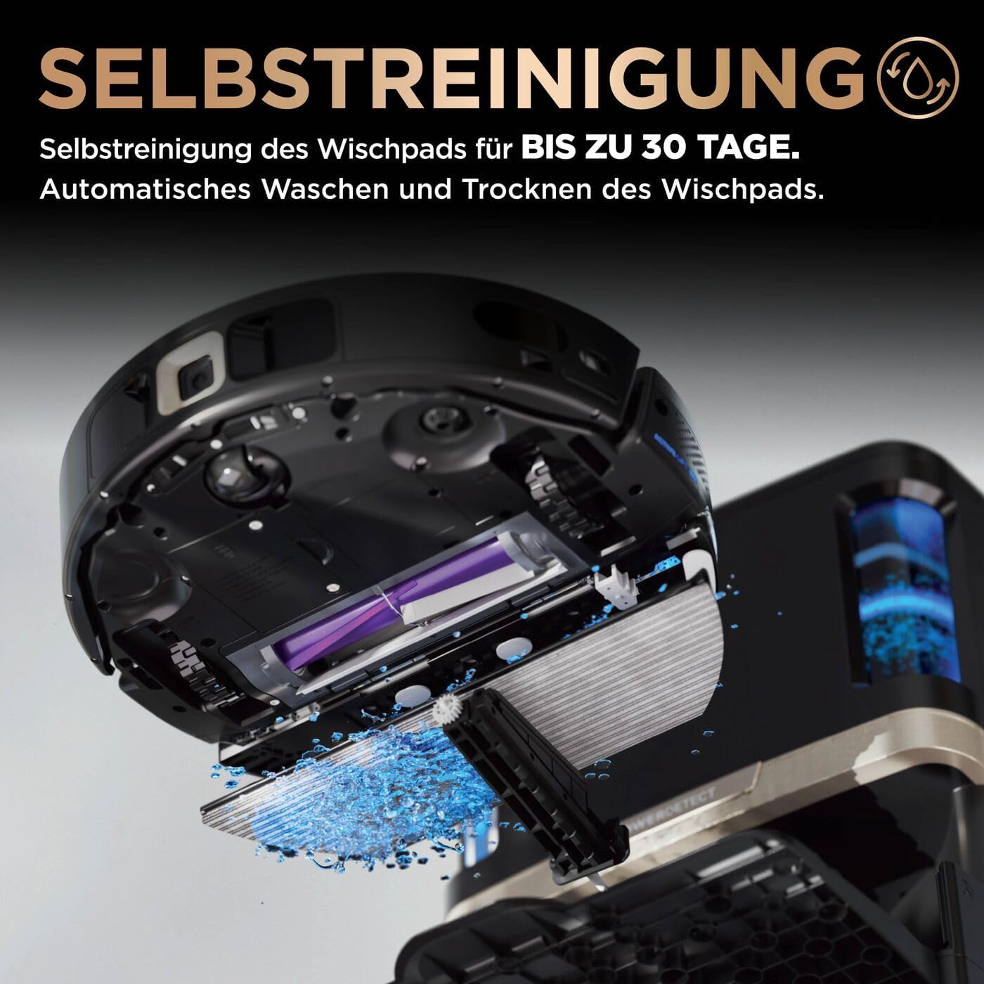 Shark PowerDetect 2-in-1 Saugroboter & Wischroboter, NeverTouch Pro 60-Tage-Selbstentleerung, selbständiges Nachfüllen & Reinigen, 3D-/ LiDAR-Navigation, NeverStuck, App-Steuerung, Schwarz RV2800ZEEU