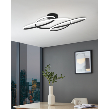 EGLO LED plafondlamp Gianella, zwart