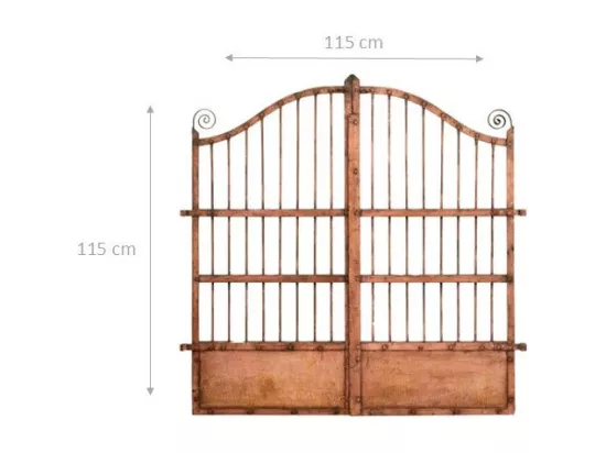 BISCOTTINI Portail - Fer Forgé Finition Antique - Clôture en Fer - Portail en Métal - Porte Décorative - Portail d'Entrée - 115x6x115cm - Une Pièce