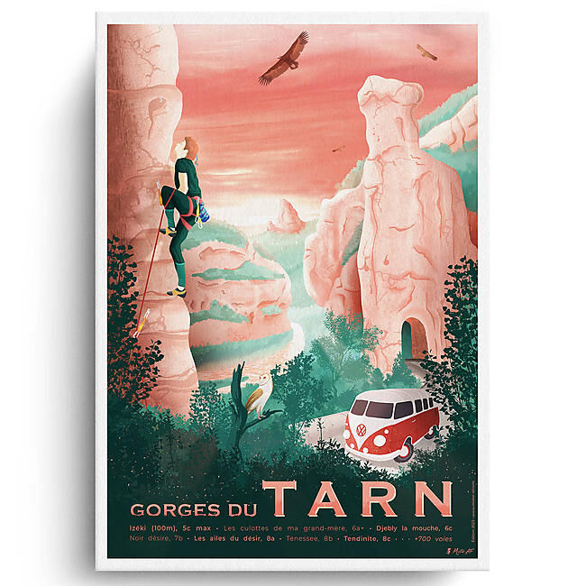 GORGES DU TARN AFFICHE A3 VINTAGE