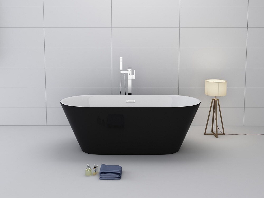 Jet-Line Badewanne Design LAUSANNE II schwarz Freistehend