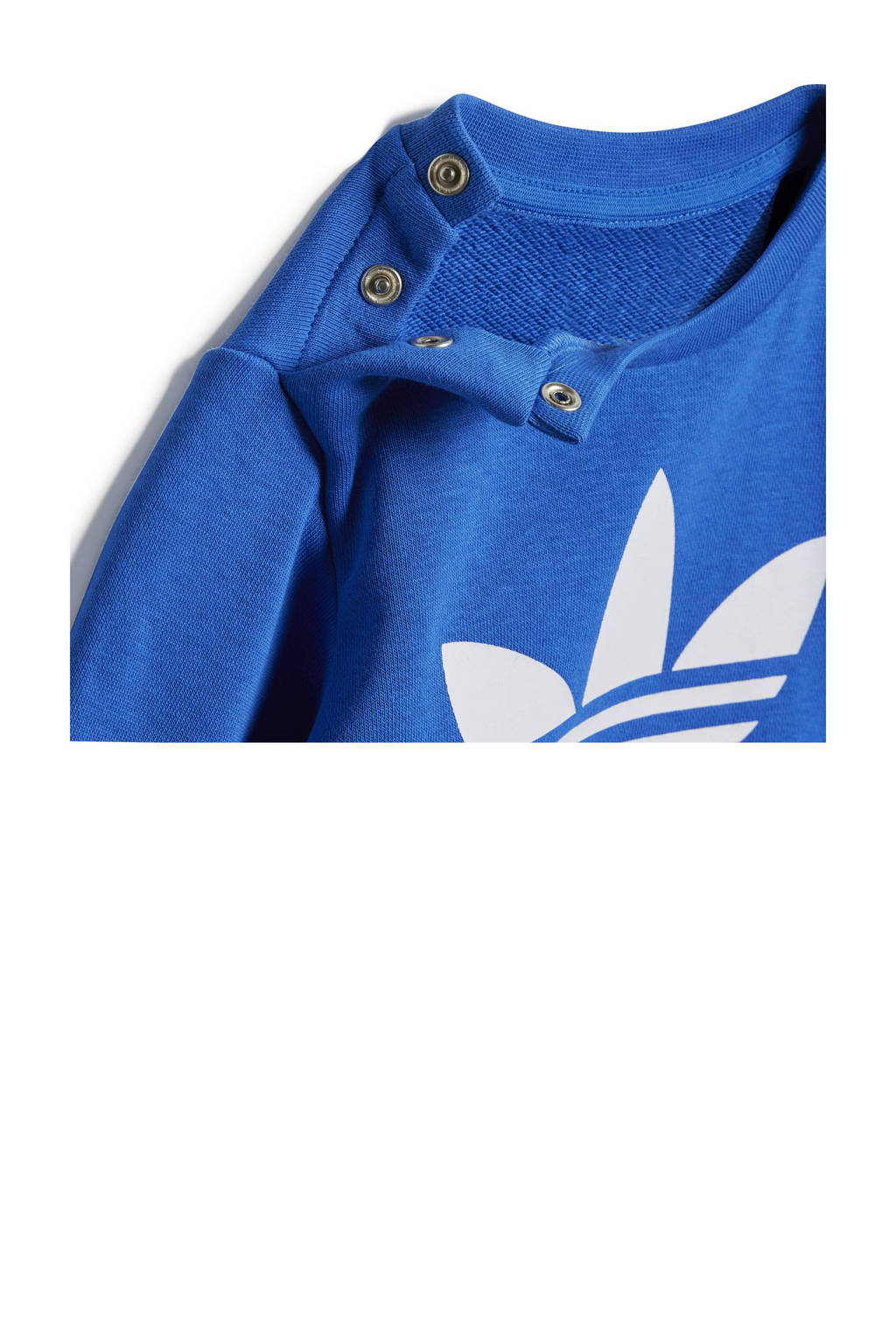 adidas joggingpak blauw/wit