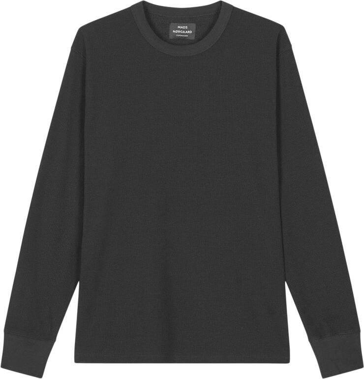 Mads Nørgaard - Copenhagen Waffle Laust Tee LS Sort