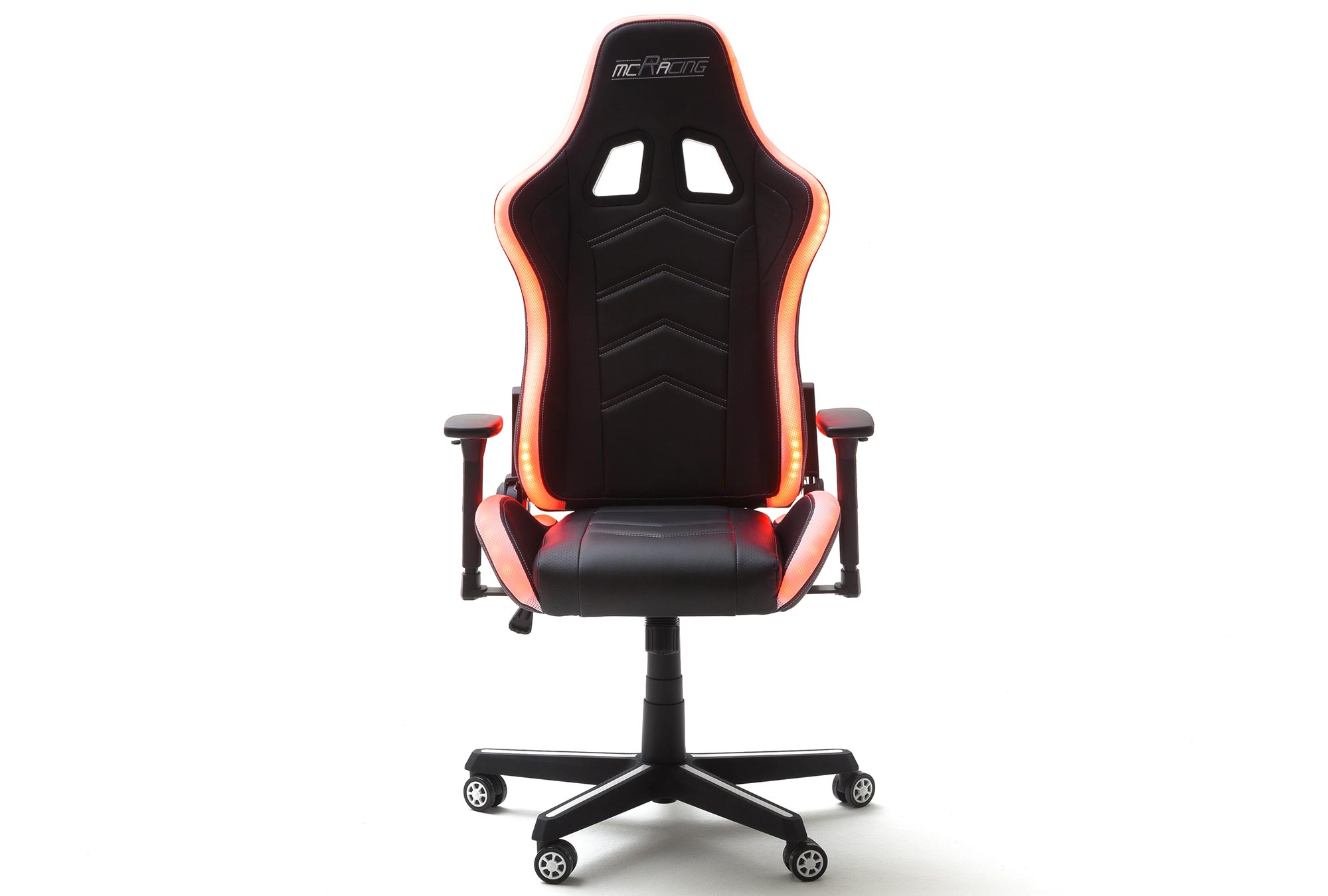 Gaming-Drehstuhl - schwarz - mit LED-Beleuchtung
