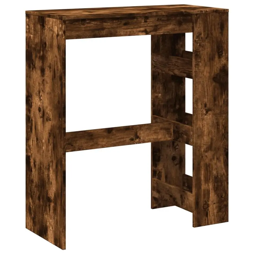 vidaXL - Bartafel met opbergruimte - Gerookt eiken - Bewerkt hout - 90x43 cm