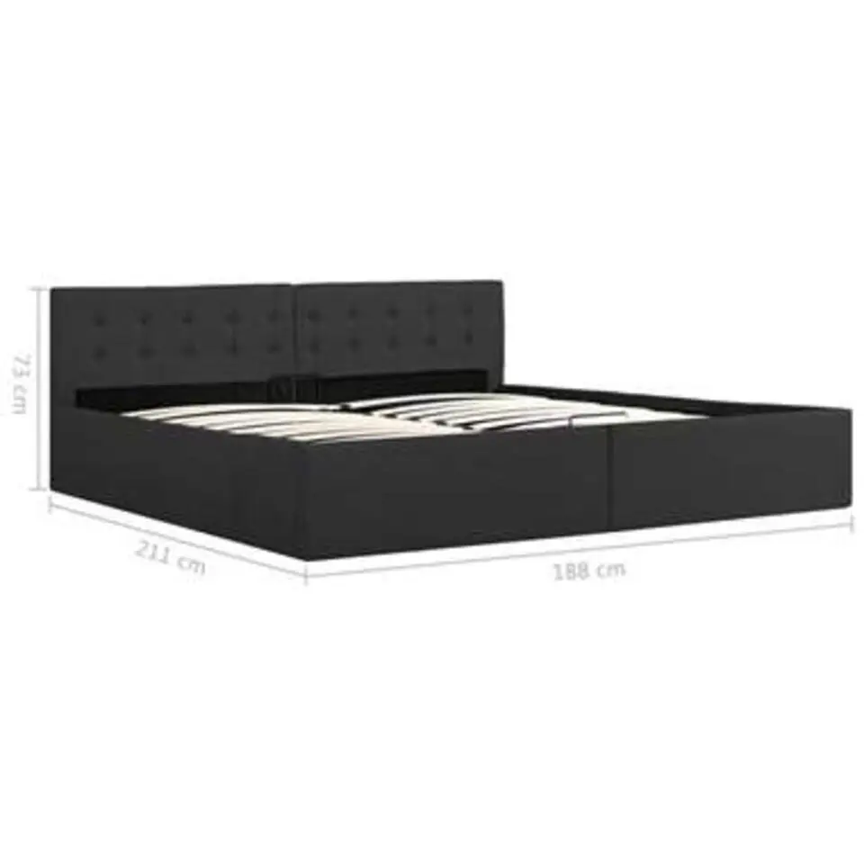vidaXL - Bed met opbergruimte - Hydraulische- Donkergrijs - Stof - 180x200 cm