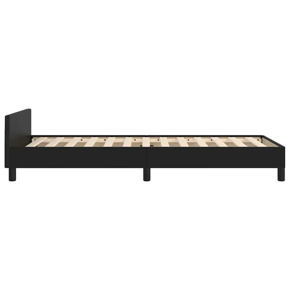 vidaXL - Bed frame met hoofdeinde - Zwart - Kunstleer - 80x200 cm