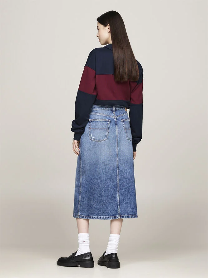 Tommy Hilfiger CLAIRE MIDI SKIRT DH6135 Denim medium