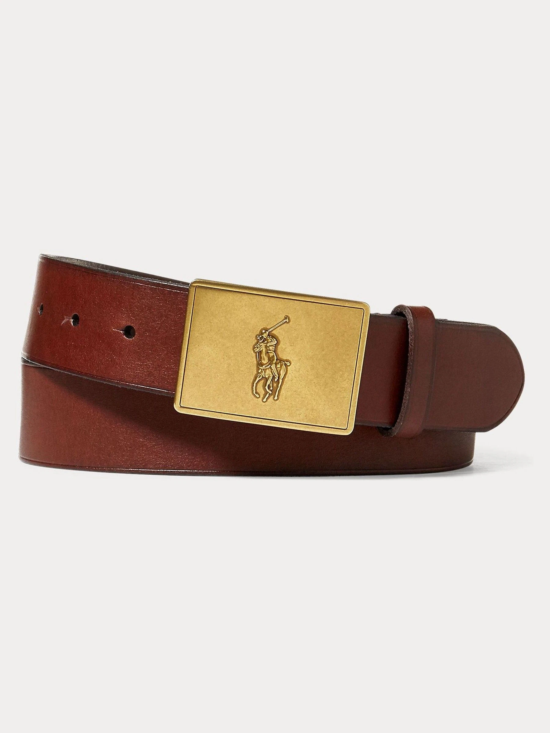 Bruin - Leren riem met ponyplaat